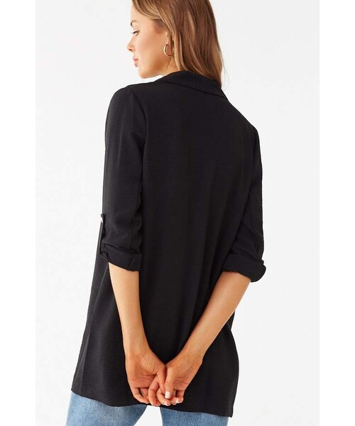 FOREVER 21（フォーエバー トゥエンティーワン）の「Forever 21 Notched Open-Front Blazer（テーラードジャケット・レディース・Black/Yellow/Green・Small/Medium/Large）」の9枚目の写真