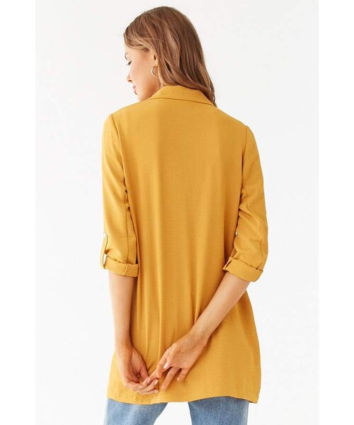 FOREVER 21（フォーエバー トゥエンティーワン）の「Forever 21 Notched Open-Front Blazer（テーラードジャケット・レディース・Black/Yellow/Green・Small/Medium/Large）」の6枚目の写真