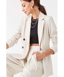Forever 21 Pinstriped Double-Breasted Blazer