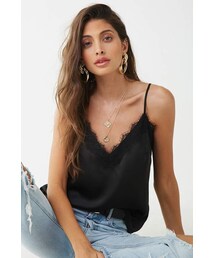 Forever 21 Satin Lace-Trim Cami