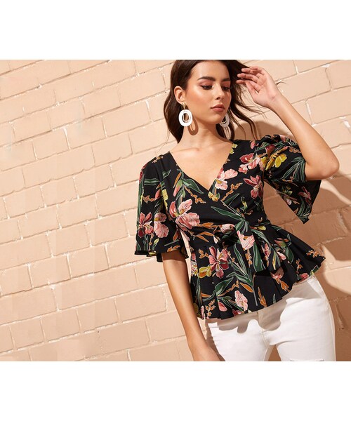 ワイプ 志す 封筒 柄 シャツ ブランド レディース トリプル ビジュアル テンション