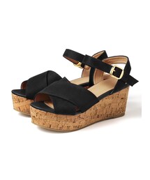 GRL | スエードクロスベルトコルクヒールサンダル(サンダル)