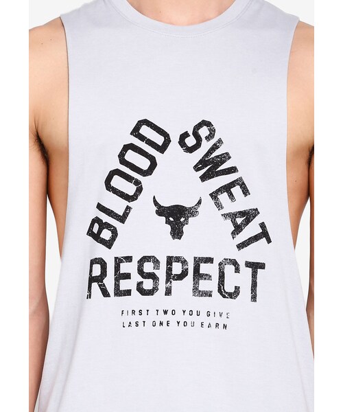 UNDER ARMOUR（アンダーアーマー）の「Project Rock Blood Sweat Respect Tank（その他・Mod Gray Medium Heather/Black・S/M/L/XL）」の3枚目の写真