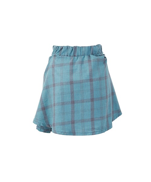 gracegift(グレースギフト)の「街頭感 韓國洗舊格紋綁腰傘裙(スカート・レディース・藍/紅・F)」の2枚目の写真