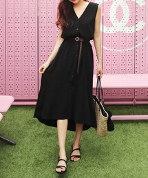 DHOLIC | フロントボタンスリーブレスロングワンピース(ワンピース)