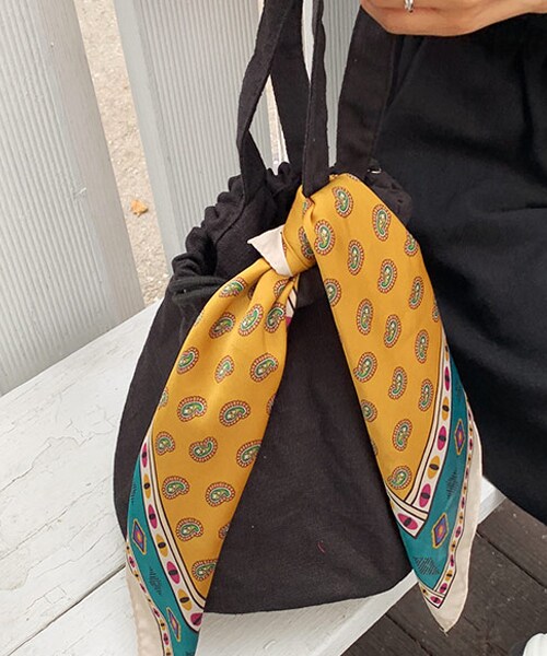 DHOLIC（ディーホリック）の「コットン巾着バッグ（ハンドバッグ・レディース・ベージュ/ホワイト/ブラック・FREE）」の3枚目の写真