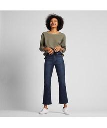 UNIQLO | ハイライズスキニーフレアアンクルジーンズ（丈長め73cm）(デニムパンツ)