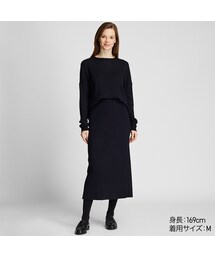 UNIQLO | メリノブレンドリブスカート セットアップ可能(スカート)
