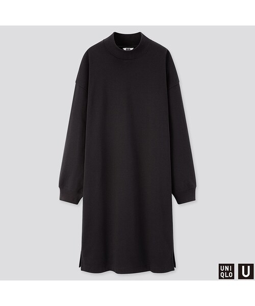 UNIQLO（ユニクロ）の「モックネックTワンピース（長袖）（ワンピース・レディース・WHITE 00/BROWN 37/WINE 18/DARK GRAY 08/BLACK 09・XL/XXL/M/L/S/XS）」の2枚目の写真