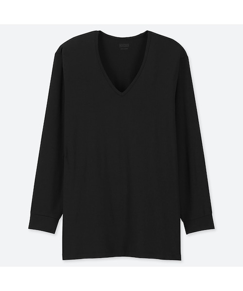 UNIQLO（ユニクロ）の「ヒートテックVネックT（9分袖）（その他アンダーウェア/インナー・メンズ・BEIGE 31/DARK GRAY 08/BLACK 09/WHITE 00/NAVY 69・L/M/3XL/S/XXL/XS/4XL/XL）」の3枚目の写真
