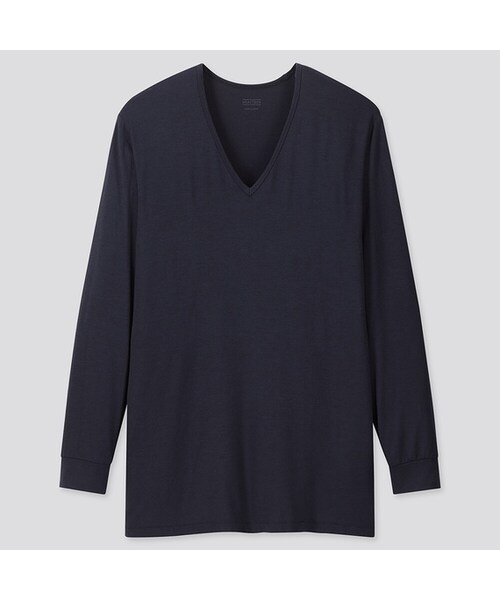 UNIQLO（ユニクロ）の「ヒートテックVネックT（9分袖）（その他アンダーウェア/インナー・メンズ・BEIGE 31/DARK GRAY 08/BLACK 09/WHITE 00/NAVY 69・L/M/3XL/S/XXL/XS/4XL/XL）」の5枚目の写真