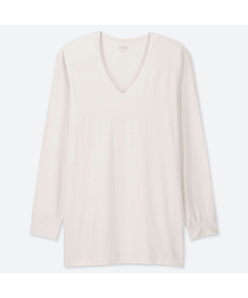 UNIQLO（ユニクロ）の「ヒートテックVネックT（9分袖）（その他アンダーウェア/インナー・メンズ・BEIGE 31/DARK GRAY 08/BLACK 09/WHITE 00/NAVY 69・L/M/3XL/S/XXL/XS/4XL/XL）」の2枚目の写真