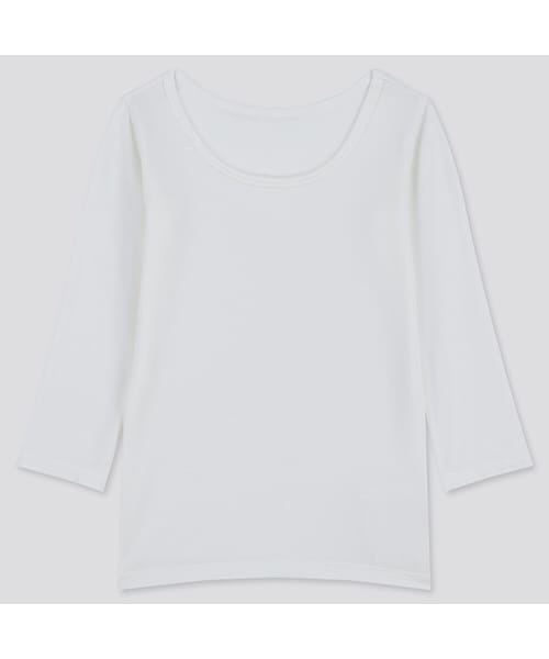 UNIQLO（ユニクロ）の「ヒートテックUネックT（長袖）（その他アンダーウェア/インナー・キッズ・BLACK 09/WHITE 00・80/90/100）」の2枚目の写真
