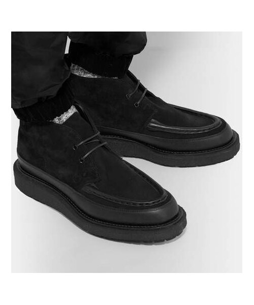 Sacai（サカイ）の「Sacai Leather-Trimmed Suede Boots（ブーツ