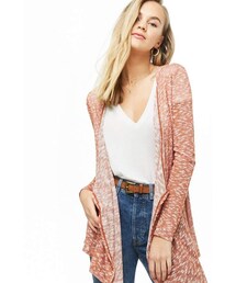 Forever 21 Sheer Marled Open-Front Cardigan