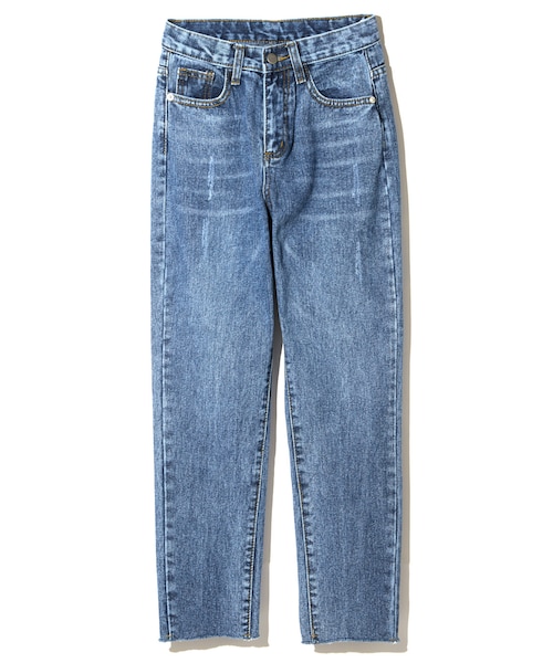 GRL（グレイル）の「テーパードデニムパンツ（デニムパンツ・レディース・ライトブルー/ネイビー・S）」の2枚目の写真