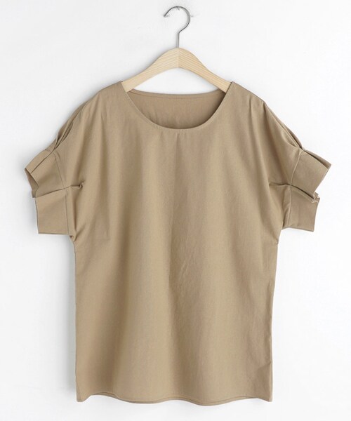 DHOLIC（ディーホリック）の「タックショートスリーブブラウス（シャツ/ブラウス・レディース・ブルー/ベージュ/ブラウン/レッド・FREE）」の3枚目の写真