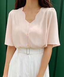 DHOLIC | ウェーブネックブラウス(シャツ/ブラウス)