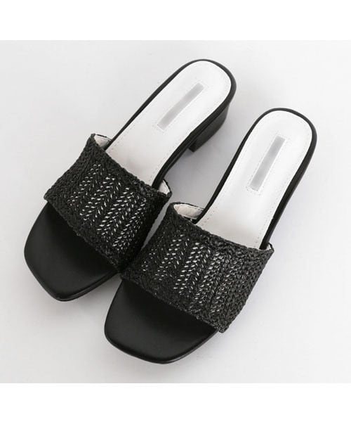 DHOLIC（ディーホリック）の「ストロー調オープントゥサンダル（サンダル・レディース・ホワイト/グレー/ブラック/ブラウン・225/230/235/240/245/250）」の2枚目の写真