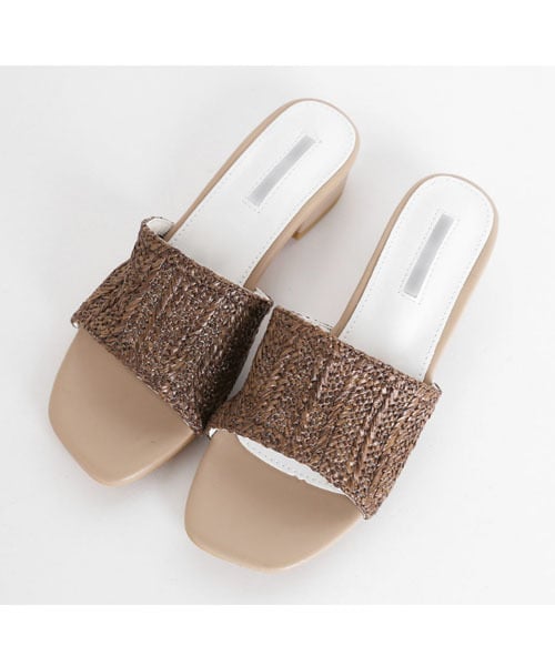DHOLIC（ディーホリック）の「ストロー調オープントゥサンダル（サンダル・レディース・ホワイト/グレー/ブラック/ブラウン・225/230/235/240/245/250）」の4枚目の写真