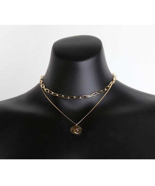 DHOLIC（ディーホリック）の「ダブルコイン&チェーンネックレス2SET（ネックレス・レディース・シルバー/ゴールド・FREE）」の2枚目の写真