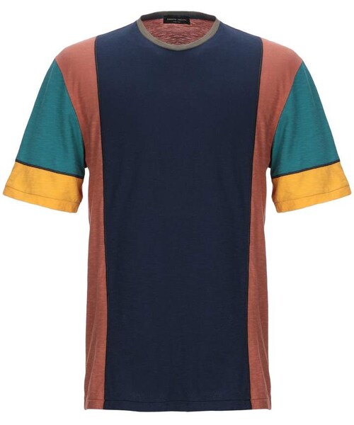 T-shirt Roberto Collina Homme - Bleu - Référence 3216115G184705 - Neuf Avec Étiquettes - Coupe Et Détails Variés