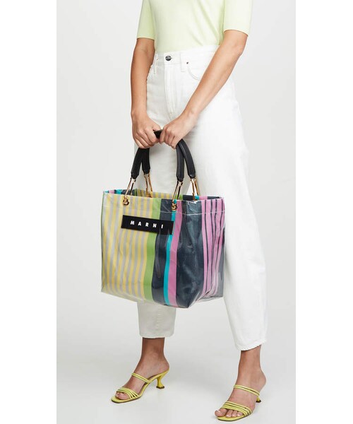MARNI（マルニ）の「Marni Medium Square Shopping Grip Bag（トートバッグ・レディース・Multi・One Size）」の4枚目の写真