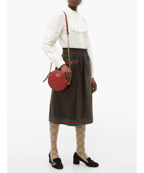 GUCCI(グッチ)の「Gucci - Gg Intarsia Knee High Cotton Blend Lame Socks - Womens - Beige Multi(レッグウェア・レディース・Beige・S/M/L)」の4枚目の写真