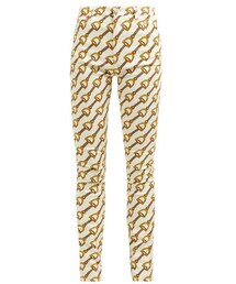Gucci - Stirrup Print Stretch Cotton Blend Skinny Jeans - Womens - Ivory Multi