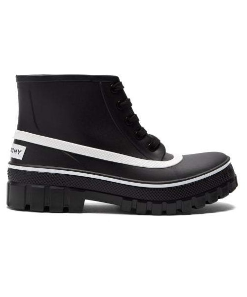 GIVENCHY(ジバンシイ)の「Givenchy - Glaston Lace Up Rubber Rain Boots - Womens - Black(ブーツ・レディース・Black・37.5 Eu/it/38 Eu/it/38.5 Eu/it/39 Eu/it/39.5 Eu/it/40 Eu/it/40.5 Eu/it/41 Eu/it/35 Eu/it/35.5 Eu/it/36 Eu/it/36.5 Eu/it/37 Eu/it)」の1枚目の写真
