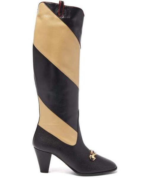 gucci stripe leather boot