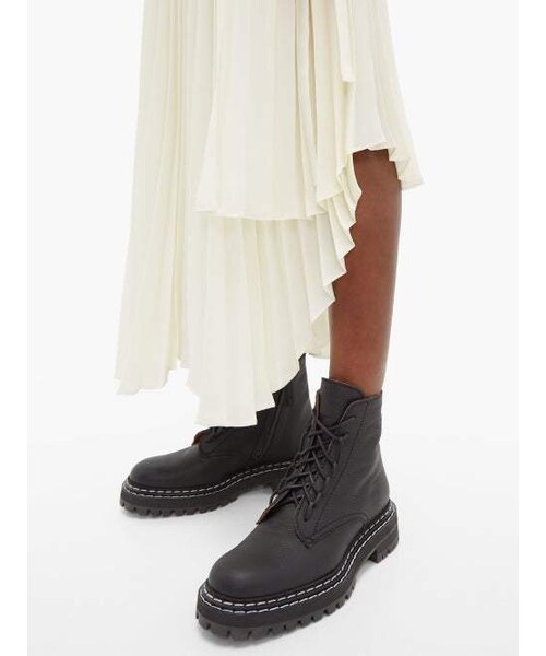 PROENZA SCHOULER(プロエンザ スクーラー)の「Proenza Schouler - Lace Up Leather Ankle Boots - Womens - Black(ブーツ・レディース・Black・34 Eu/it/39 Eu/it/39.5 Eu/it/40 Eu/it/40.5 Eu/it/41 Eu/it/41.5 Eu/it/42 Eu/it)」の4枚目の写真