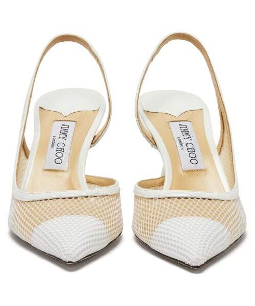 JIMMY CHOO(ジミーチュウ)の「Jimmy Choo - Fetto 65 Mesh And Leather Slingback Pumps - Womens - White(パンプス・レディース・White・34.5 Eu/it/35 Eu/it/35.5 Eu/it/36 Eu/it/36.5 Eu/it/37 Eu/it/37.5 Eu/it/38 Eu/it/38.5 Eu/it/39 Eu/it/39.5 Eu/it/40 Eu/it/41 Eu/it/41.5 Eu/it/42 Eu/it)」の2枚目の写真