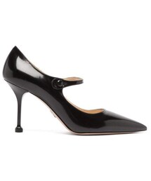 Prada - Pointed Mary Jane Leather Pumps - Womens - Black