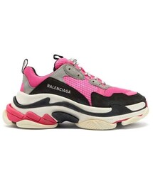 BALENCIAGA | Balenciaga - Triple S Low Top Leather Trainers - Womens - Black Pink(スニーカー)
