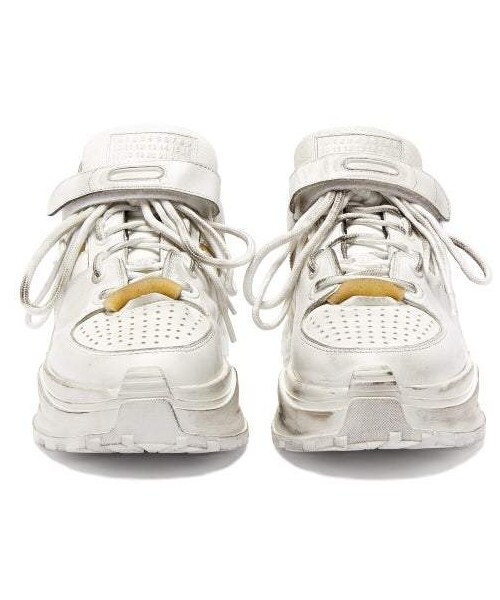 Maison Margiela(メゾンマルジェラ)の「Maison Margiela - Retro Fit Deconstructed Low Top Leather Trainers - Womens - White(スニーカー・レディース・White・38 Eu/it/38.5 Eu/it/39 Eu/it/39.5 Eu/it/40 Eu/it/41 Eu/it)」の2枚目の写真