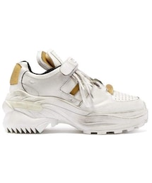Maison Margiela | Maison Margiela - Retro Fit Deconstructed Low Top Leather Trainers - Womens - White(スニーカー)