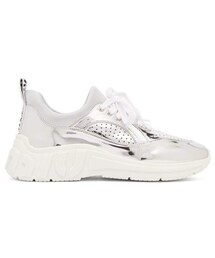 miu miu | Miu Miu - Perforated Low Top Trainers - Womens - Silver(スニーカー)