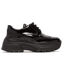 PRADA | Prada - Oversized Brogue Leather Trainers - Womens - Black(スニーカー)