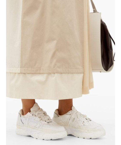 Maison Margiela（メゾンマルジェラ）の「Maison Margiela - Fusion Leather And Mesh Trainers - Womens - White（スニーカー・レディース・White・35 Eu/it/35.5 Eu/it/36 Eu/it/36.5 Eu/it/37 Eu/it/37.5 Eu/it/38 Eu/it/38.5 Eu/it/39 Eu/it/39.5 Eu/it/40 Eu/it/40.5 Eu/it/41 Eu/it）」の2枚目の写真