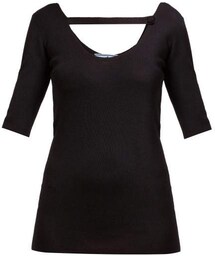 Prada - Round Neck Cashmere Blend Sweater - Womens - Black