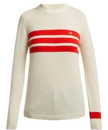 Bella Freud - Embroidered Dog And Stripe Cashmere Sweater - Womens - Ivory Multi