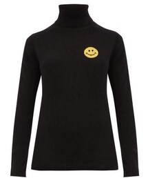 Bella Freud - Happy Roll Neck Cashmere Blend Sweater - Womens - Black Yellow