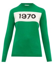 Bella Freud - Sequinned 1970 Cashmere Sweater - Womens - Green Multi