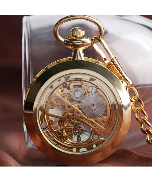 no brand（ノーブランド）の「懐中時計ネックレス ゴールド 手巻き式