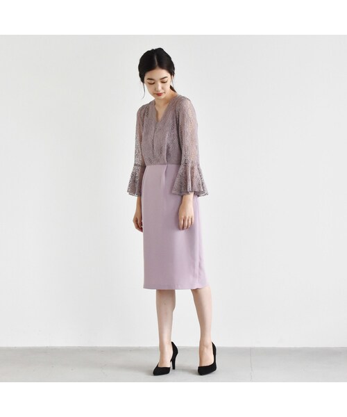 kaene(カエン)の「【OUTLET SALE】100478 / フレアースリーブレースコンビワンピース(ワンピース・レディース・その他)」の2枚目の写真