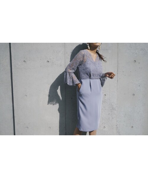 kaene(カエン)の「【OUTLET SALE】100478 / フレアースリーブレースコンビワンピース(ワンピース・レディース・その他)」の5枚目の写真