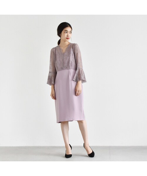 kaene(カエン)の「【OUTLET SALE】100478 / フレアースリーブレースコンビワンピース(ワンピース・レディース・その他)」の3枚目の写真