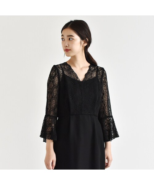 kaene(カエン)の「【OUTLET SALE】100478 / フレアースリーブレースコンビワンピース(ワンピース・レディース・その他)」の12枚目の写真