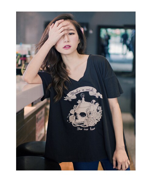 lazybone（レイジーボーン）の「Make a wish（トップス・レディース・黑色・F）」の2枚目の写真